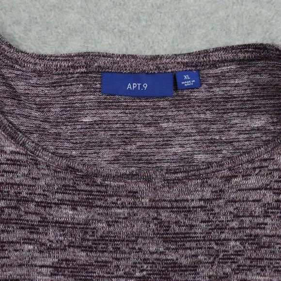 Apt 9 Sweater Womens XL Pullover Lightweight Knit Heather Purple Long Sleeve - Picture 6 of 9